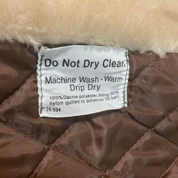 Vintage 70s Fingerhut Women’s 14 Faux Fur Leather Collar Coat Retro Jacket - Picture 5 of 8